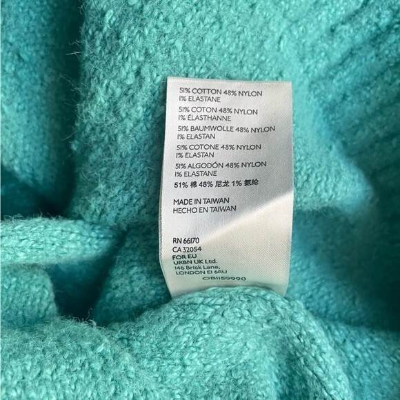 Free People Reverie Sweater Emerald Aura Green Statement Sleeves Size Small - Picture 13 of 14